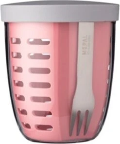 Mepal – Fruit-& Veggie Pot Ellipse – Fruitbox Voor Onderweg - Nordic Pink – Voorzien Van Vergietje En RVS Vorkje 18 Mepal – Fruit-& Veggie Pot Ellipse – Fruitbox Voor Onderweg - Nordic Pink – Voorzien Van Vergietje En RVS Vorkje -Mepal 1003x1200