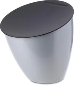 Mepal – Afvalbakje Calypso – Afvalbakje Voor Op Het Aanrecht - 2.2 Liter – Zilver – Grote Vulopening – Gemakkelijk Te Reinigen
