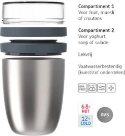 Mepal – Isoleer Lunchpot Ellipse – Houdt Je Eten 6-8 Uur Warm En 12 Uur Koud – Nordic Green – 2 Compartimenten – Soep Beker To Go – Yoghurt Beker Muesli - Thermos Lunchbox -Mepal 1108x1200 5