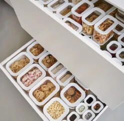 Mepal – Starterset Bewaardoos Modula – 7-delig – Wit – Bewaardozen Voedsel – Voorraaddozen - Stapelbaar -Mepal 1200x1173