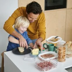 Mepal – Vleeswarendoos Modula 1-laags – Wit – Bewaardoos Met Deksel – Zicht Op Inhoud - Stapelbaar – Koelkastdoos -Mepal 1200x1200 110