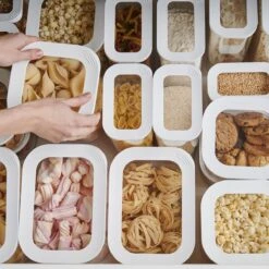 Mepal – Starterset Bewaardoos Modula – 7-delig – Wit – Bewaardozen Voedsel – Voorraaddozen - Stapelbaar -Mepal 1200x1200 136