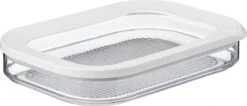 Mepal – Vleeswarendoos Modula 1-laags – Wit – Bewaardoos Met Deksel – Zicht Op Inhoud - Stapelbaar – Koelkastdoos -Mepal 1200x514