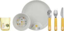 Mepal Mio – Kinderservies Set 6-delig – Bestaat Uit Een Bord, Schaaltje, Glas En Bestek – Nijntje Explore - Licht In Gewicht – Kan Tegen Een Stootje