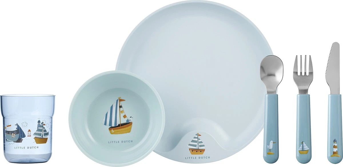 Mepal Mio – Kinderservies Set 6-delig – Bestaat Uit Een Bord, Schaaltje, Glas En Bestek – Sailors Bay - Licht In Gewicht – Kan Tegen Een Stootje 3 Mepal Mio – Kinderservies Set 6-delig – Bestaat Uit Een Bord, Schaaltje, Glas En Bestek – Sailors Bay - Licht In Gewicht – Kan Tegen Een Stootje