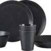 Mepal - Serviesset Bloom 8-delig – Geschikt Als Stijlvol Buitenservies - Pebble Black – Ideaal Voor Buiten En Binnen – Licht In Gewicht -Mepal 1200x681