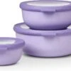 Mepal - Multikom Cirqula 3-delige Set (350 + 750 + 1250 Ml) - Mag In De Vriezer, Magnetron En Vaatwasser – Nordic Lilac – Meal Prep Bakjes - Bewaardozen Met Deksel -Mepal 1200x715