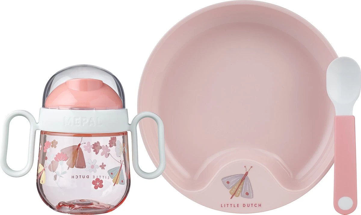 Mepal Mio – Babyservies 3-delig – Bestaat Uit Een Oefenbord, Antilekbeker En Oefenlepel – Flowers & Butterflies – Licht In Gewicht – Kan Tegen Een Stootje 3 Mepal Mio – Babyservies 3-delig – Bestaat Uit Een Oefenbord, Antilekbeker En Oefenlepel – Flowers & Butterflies – Licht In Gewicht – Kan Tegen Een Stootje