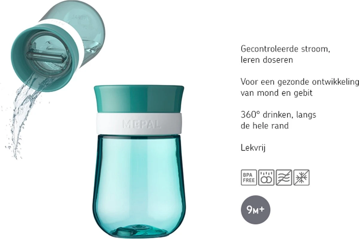 Mepal Mio – 360° Oefenbeker 300 Ml – Stimuleert Het Zelf Drinken – Flowers & Butterflies – Kan Tegen Een Stootje – Drinkbeker Kinderen – Lekvrije Beker 4 Mepal Mio – 360° Oefenbeker 300 Ml – Stimuleert Het Zelf Drinken – Flowers & Butterflies – Kan Tegen Een Stootje – Drinkbeker Kinderen – Lekvrije Beker - Afbeelding 2