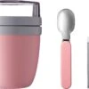 Mepal - Lunchpot + Vouwlepel Ellipse - Nordic Pink - Yoghurtbeker Met Lepel - Muesli Beker To Go - Geschikt Voor Vriezer, Magnetron En Vaatwasser. -Mepal 1200x822 4