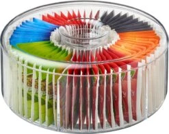 Mepal - Theedoos Rond - Transparant - 6 Vakken - Opbergdoos - Theekist -Mepal 1200x948