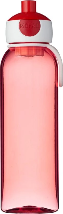 Mepal – Waterfles Pop-up Campus – 500 Ml – Rood – Drinkfles Kinderen – Zicht Op Inhoud – BPA Vrij