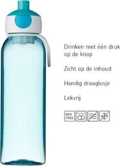 Mepal – Waterfles Pop-up Campus – 500 Ml – Groen – Drinkfles Kinderen – Zicht Op Inhoud – BPA Vrij -Mepal 867x1200 2